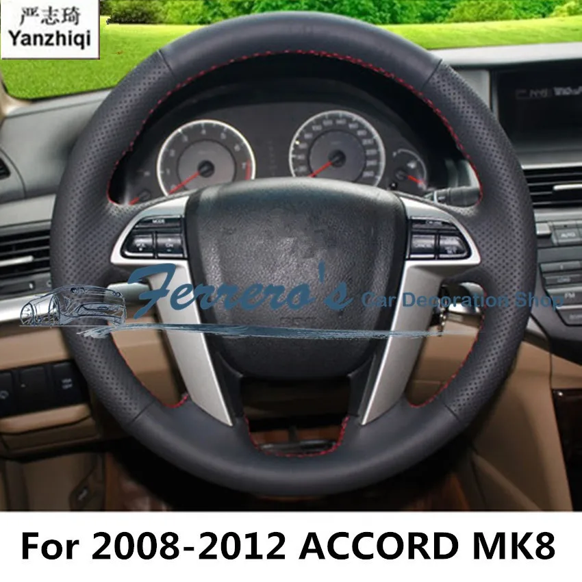 Sew on genuine leather car steering wheel cover Car accessories For