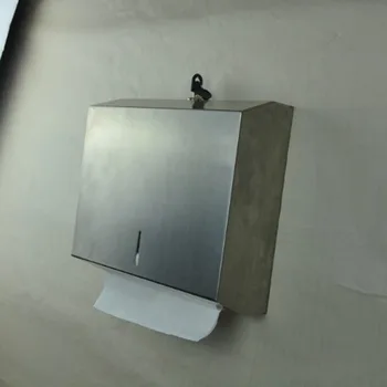 

Stainless Steel Towel Dispenser Hand Paper Holder Watll Mounted Lockable for 1/2 1/4 fold