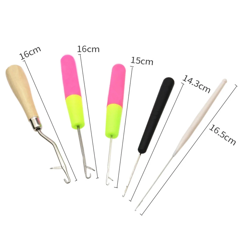 5Pcs Multipurpose Knitting Crochet Set Stitches Hand Sewing Weaving Tools Assorted Crafts Needle Braiding Latch Hooks Durable