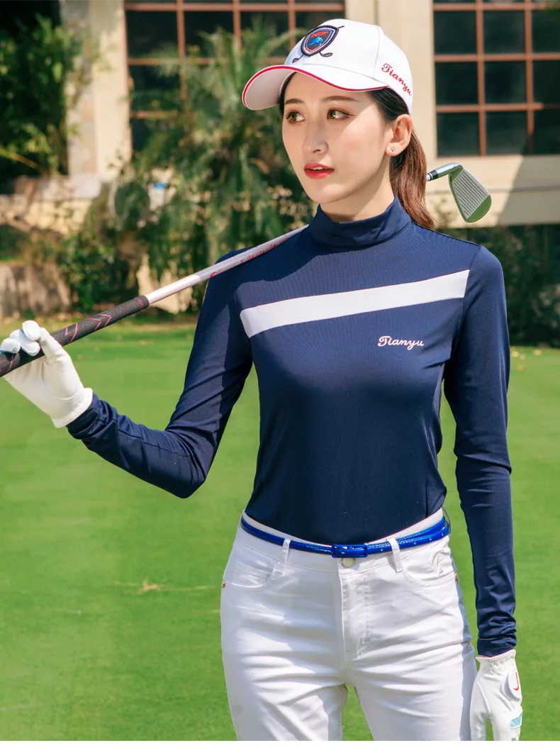 TTYGJ Golf Женская рубашка с длинными рукавами Спортивная одежда поло одежда 90% полиэстер плюс размер