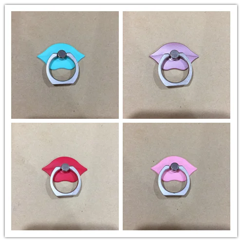

For IPhone Samsung Phone Mount Stand Fashion 9 Colors Holder Universal Mobile Phone Ring 3D Lip Pattern Stand Finger Grip Stand
