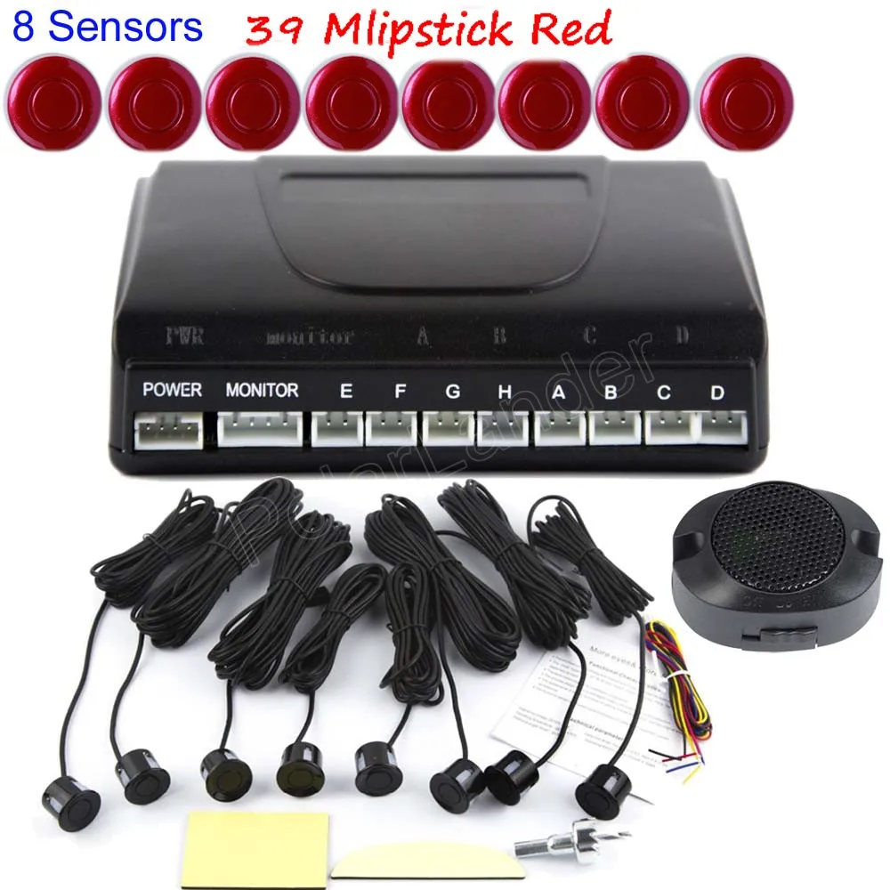 Car parking sensor without display 8 sensors 44 color for option buzzer alarm Parktronic Reverse Radar Rear view PARK sensors