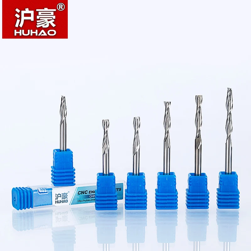 

HUHAO 1pc 4mm 3A Top Quality 2 Flute Spiral router bit for wood CNC Carbide End Mill Tungsten milling cutters for wood fresa