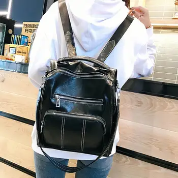 

Women Fashion PU Leather Rucksack Female Backpack Luxury Backpacks Travel Bag Backpacks For School Teenagers Girls #20