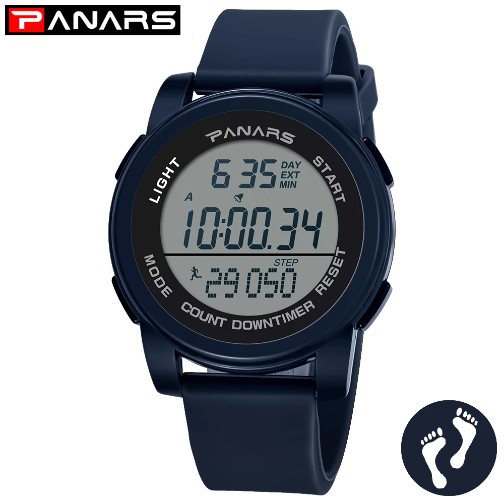 

PANARS Smart Watch Men Wristwatch LED Digital Back Light Alarm Waterproof Sport Watch Wrist Watches for Men Relogio Masculino