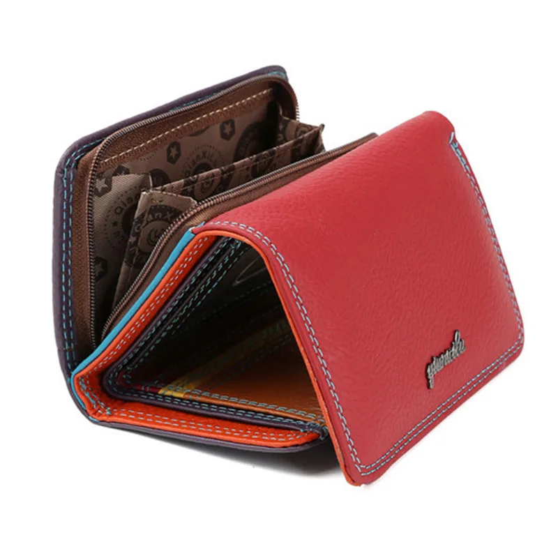 

New Luxury Soft geniune Leather Women Hasp Wallet Fashion Tri-Folds Clutch For Girls Coin Purse Card Holders Female WM22