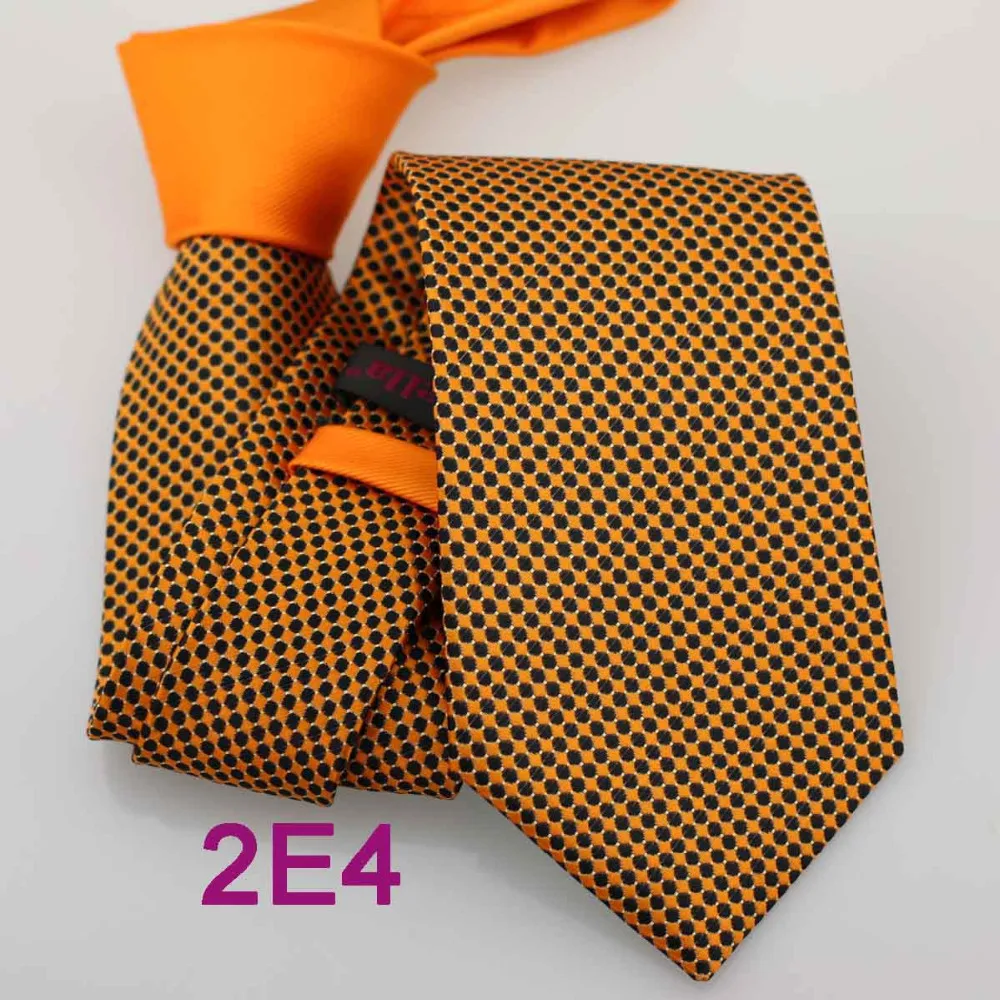 Coachella мужские галстуки оранжевый узел контрастность оранжевый черные пятна горошек тканые галстук формальное шеи галстук для новинка 2E4