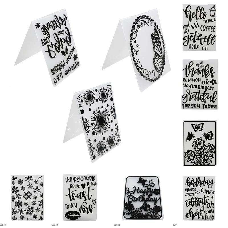 

Plastic Embossing Folders Template Stamp Photo Album Scrapbooking Making Tool Wedding Decor DIY Craft Card Making Lace Pattern