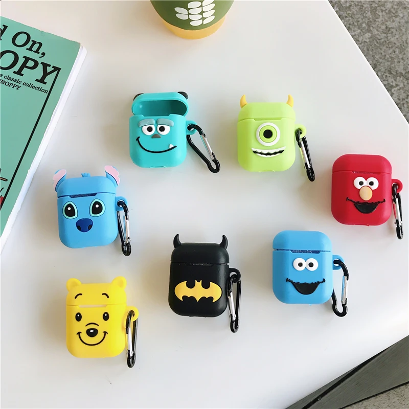 

Cartoon 3D monsters animals Batman Wireless Bluetooth Earphone Case For Apple AirPods2 1 Silicone Charging Shockproof Bumper