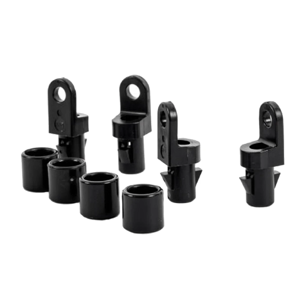 4pcs DIY Black Nylon Rope End Stop for 1/4'' Kayak Elastic Bungee Rope Shock Cord Weather Resistance for Canoe Boat Accessories