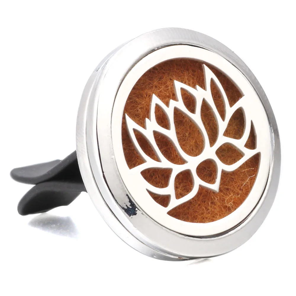

Aromatherapy Jewelry Lotus Flower Car Air Diffuser Stainless Steel Vent Freshener Car Essential Oil Diffuser Perfume Necklace