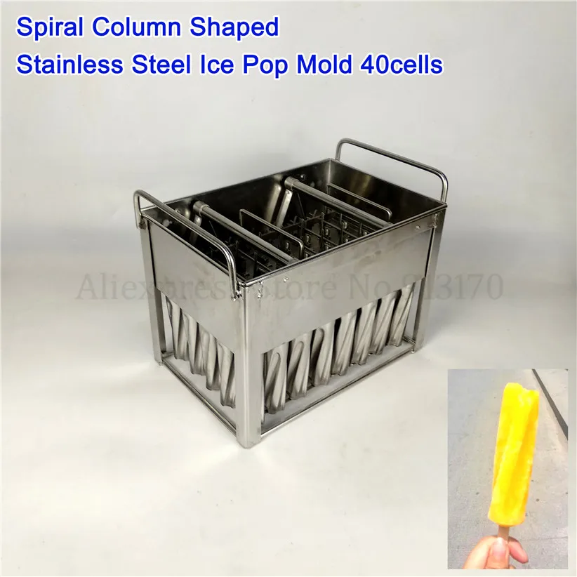 Stainless Steel Popsicle Molds Ice Lolly Ice Cream Mould with Stick Holder 