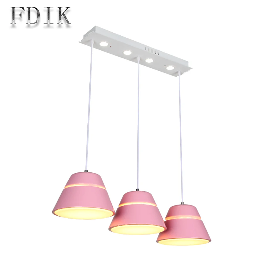 

Dimming Macarons LED Pendant Light 220V Energy saving No flicker 3 Stage Three heads 18W Special shaped Dining room Pendant lamp