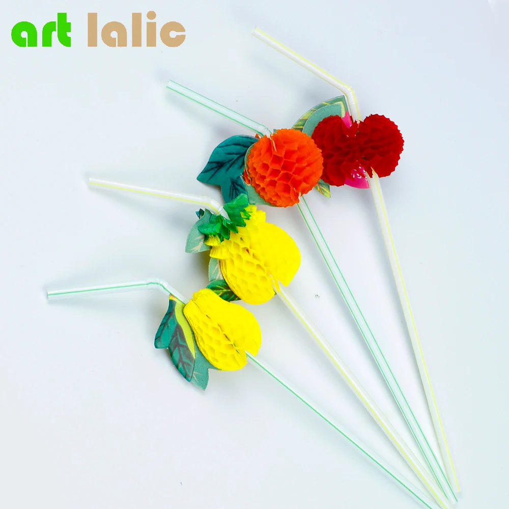 100 Pcs Lot 26 Cm Dekorasi Pesta Tema Hawaii Colorful 3D Buah