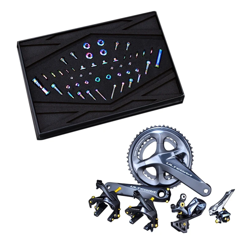 

49pcs/set Risk Titanium TC4 Bike Screws for Shimano Ultegra R8000 Bicycle Brake Front and Rear Dial Derailleur Screw Cycling