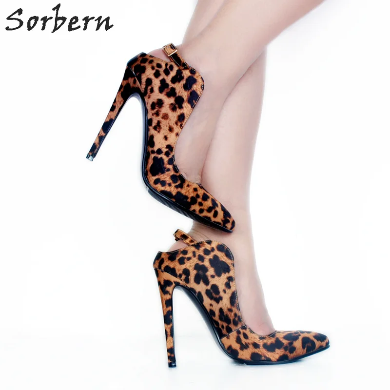 

Sorbern Leopard Slip On Slingbacks Women Pump High Heels Runway Shoes Fetish High Heels Brown Designer Heels Fenty Shoes