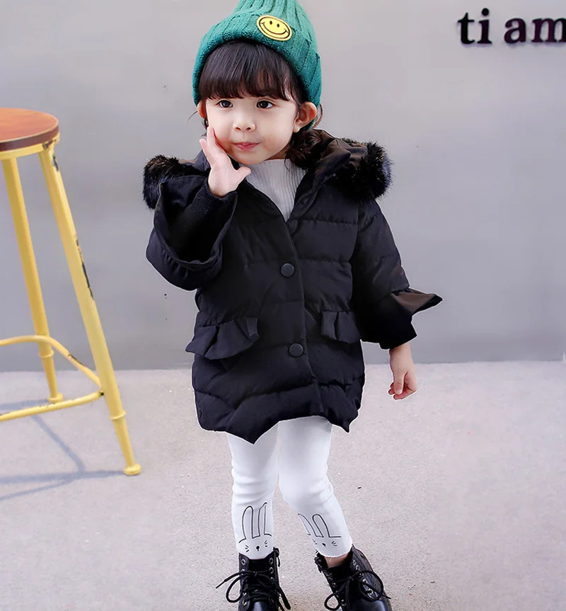 KEAIYOUHUO/новые зимние пальто для девочек куртки с капюшоном для детей хлопковые пальто для маленьких девочек Детская верхняя одежда с длинными рукавами