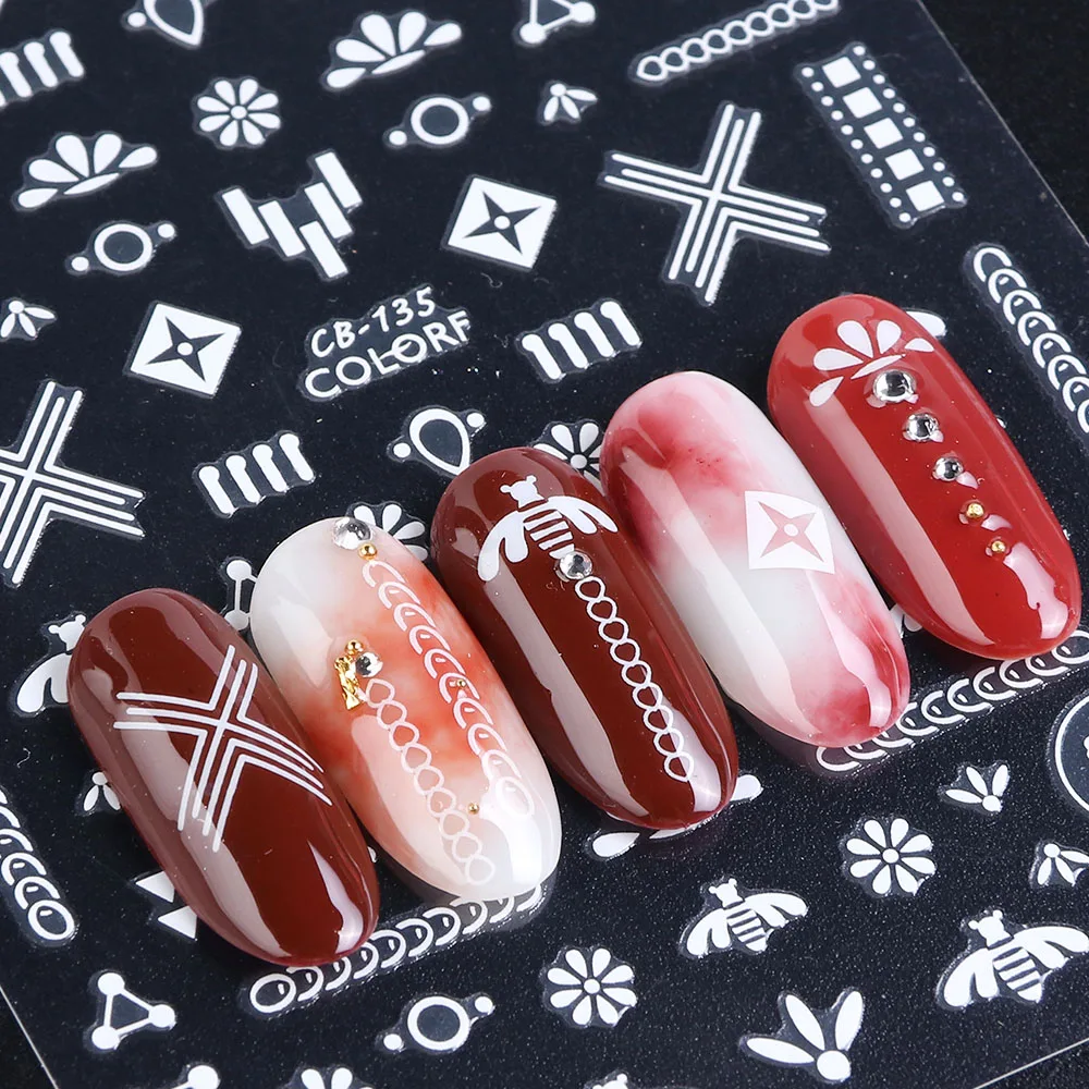 White Nail Stickers Decals