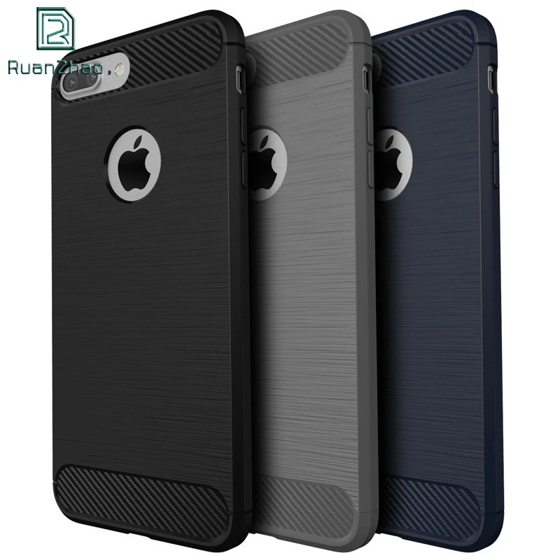 RUANZHAO. Soft Silicone Carbone Fiber Cover Case for iPhone 6 Cases 6s Plus Luxury Back TPU 7 shell |