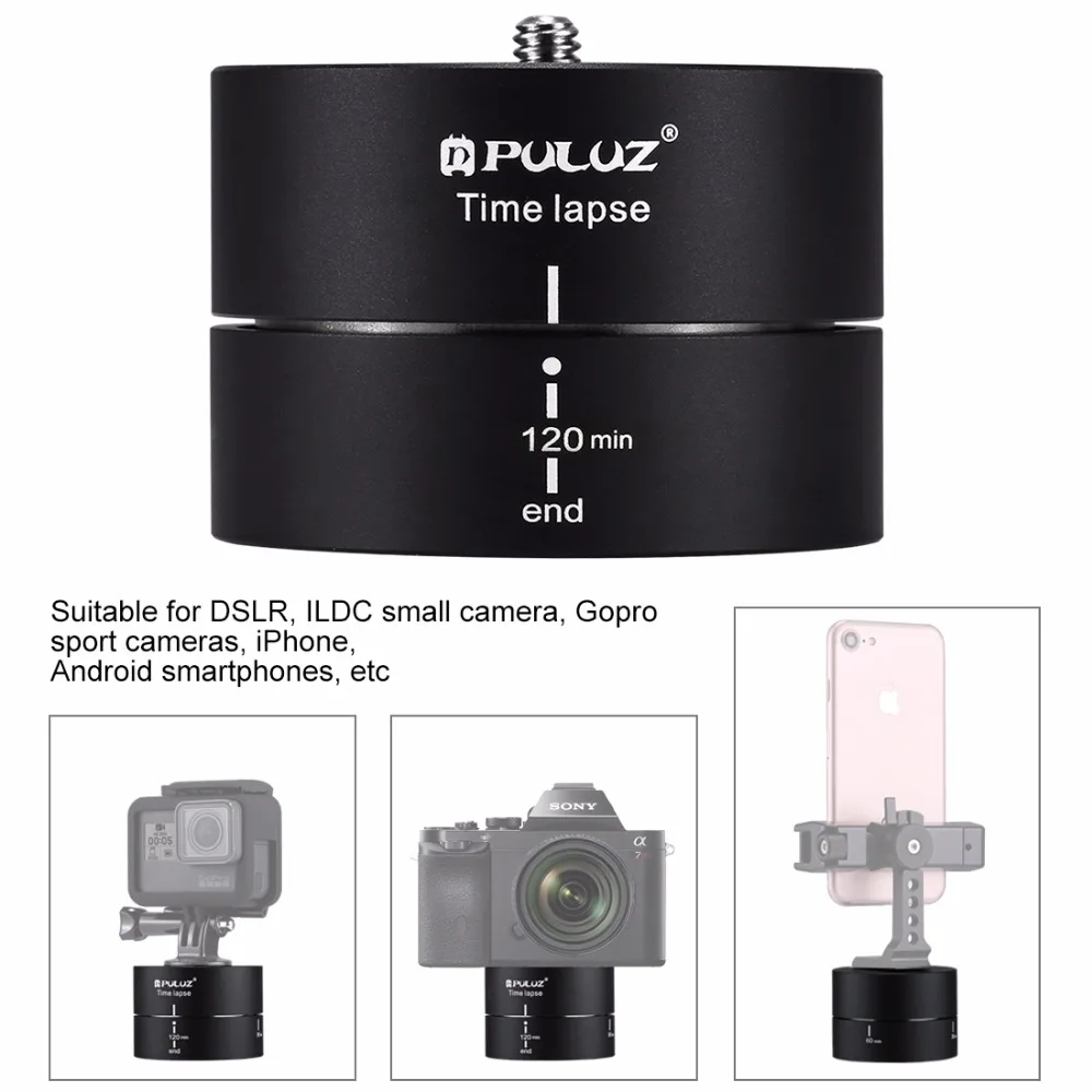 Камера PULUZ для замедленной съемки GoPro Hero6 вращение на 360 градусов 120 минут