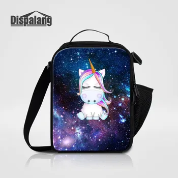 

Newest Meal Package Universe Space Cartoon Unicorn Prints Children Lunch Bag Women Men Food Thermal Bag Cooler Bag Bolsa Termica
