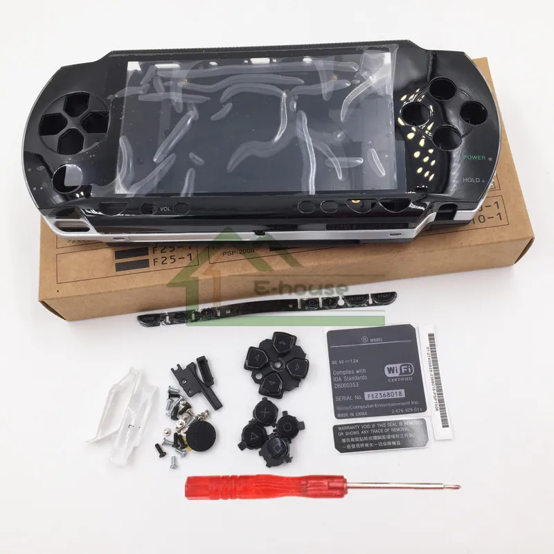 [С Бесплатным Стикером] черный Цвет Для PSP 1000 PSP1000 Полный Shell Жилищного Случай