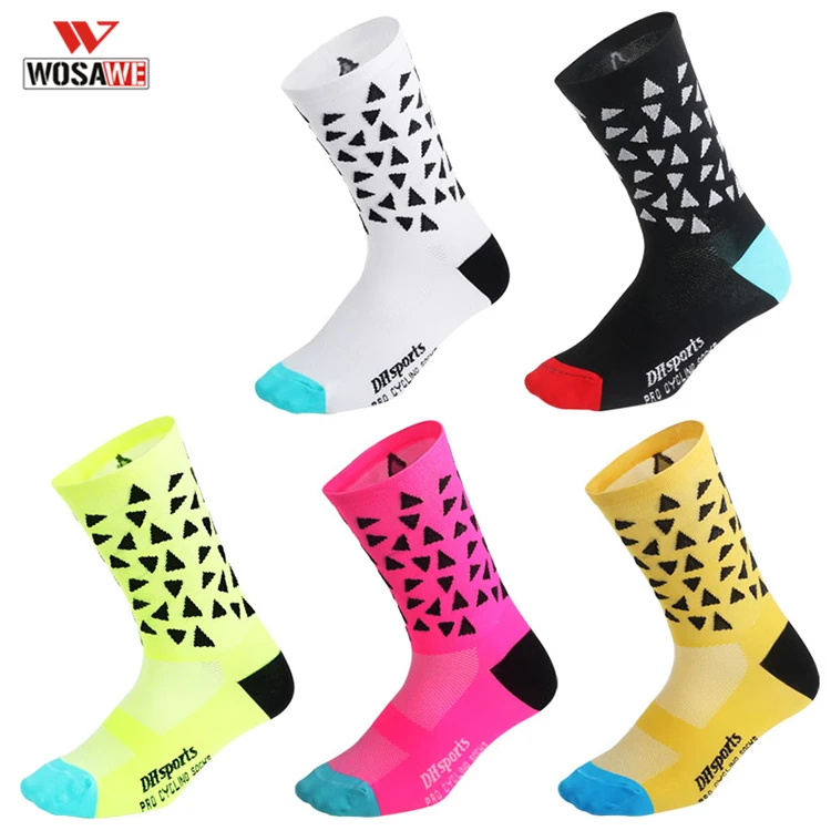 

WOSAWE Sports Socks Cycling Socks Knee-High Compression Socks Breathable Wicking Men Women Running Hiking Sock Racing Basketball