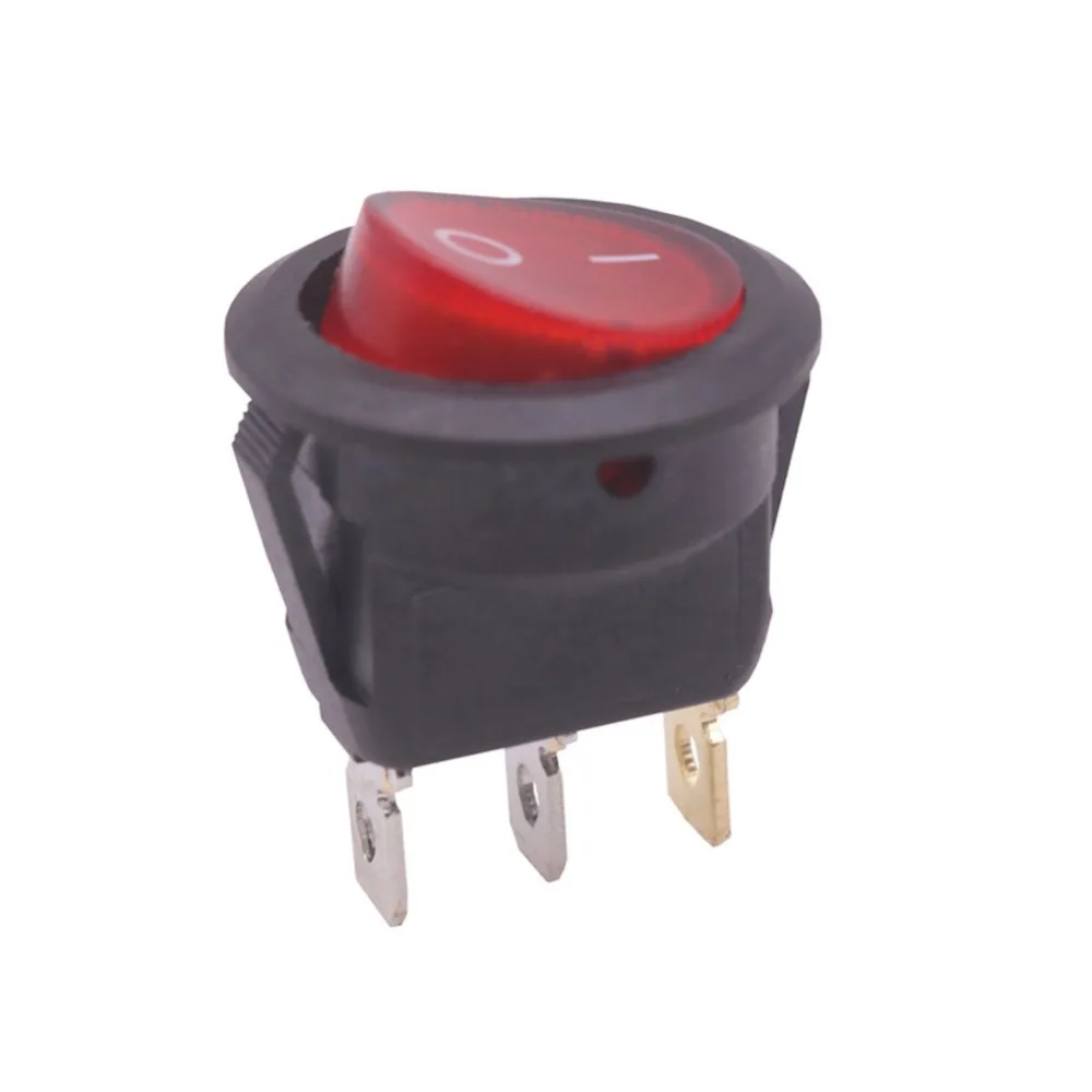 25 pcs 23 * 23 * 25mm 10A 250V 10A 125V AC Rocker Switch Black Round