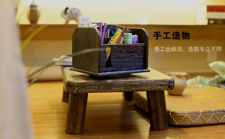 Японский деревянный ящик для хранения креативный ящик для хранения настольного хранения хранение разного ожога пауловния Маленькая