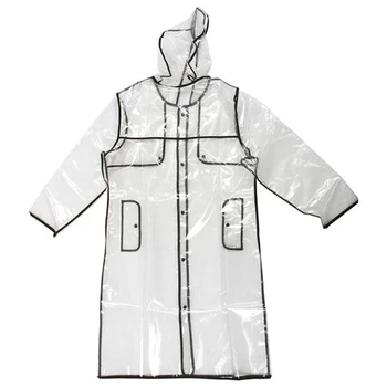 

Korean Adult Clear Raincoat Poncho Hooded Women Rainfreem Raincoat Long Transparent Plastic Jacket Veste Longue Femme 50yc137