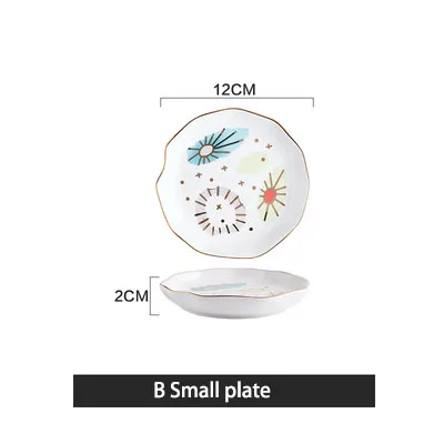 EECAMAIL Фэнтези в японском стиле необычный Пномпень креативная домашняя керамическая тарелка западное блюдо стейк рисовая миска для десерта тарелка - Цвет: Small plate