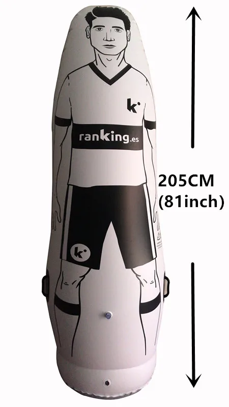 Высококачественный толстый надувной футбольный мяч из ПВХ 0,6 мм, тренировочный вратарь, тумблер, воздушный футбольный манекен для детей и взрослых - Цвет: Black 205