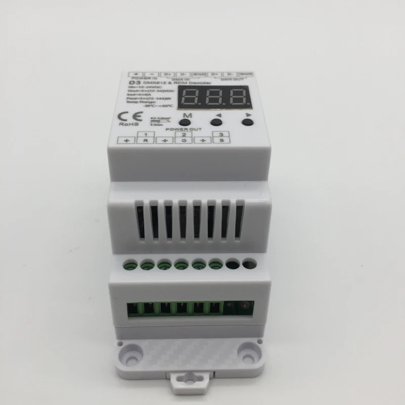 DMX512 до DC12-24V Декодер контроллер Одноцветный двойной белый RGB 3 в одном декодер 3CH * 6A 12-24VDC контроллер dmx D3 контроллер