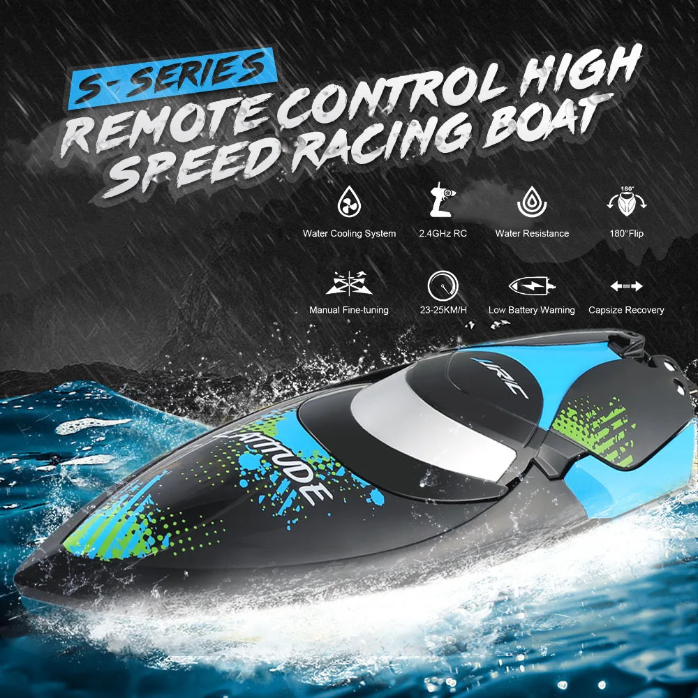 RC Boat JJRC S3 Latitude Remote Control Boat 2.4GHz 2CH 25KM/h Portable Mini RC Boat Ship RC Toys For Children Kids  