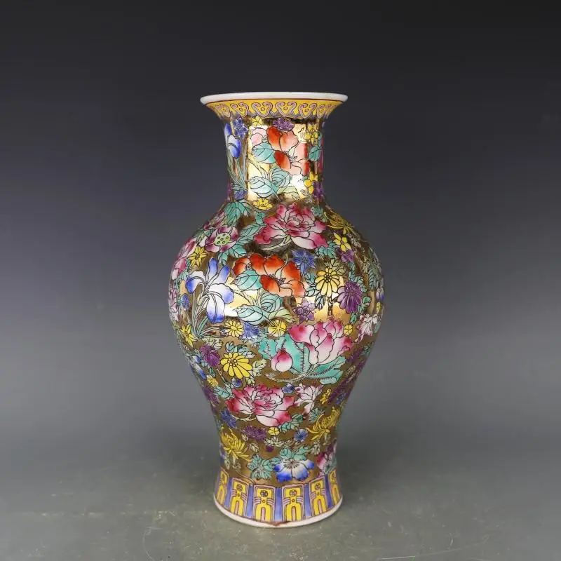 

Jingdezhen The Cultural Revolution antique porcelain factory vases goods flowers and gold vintage antiques vase
