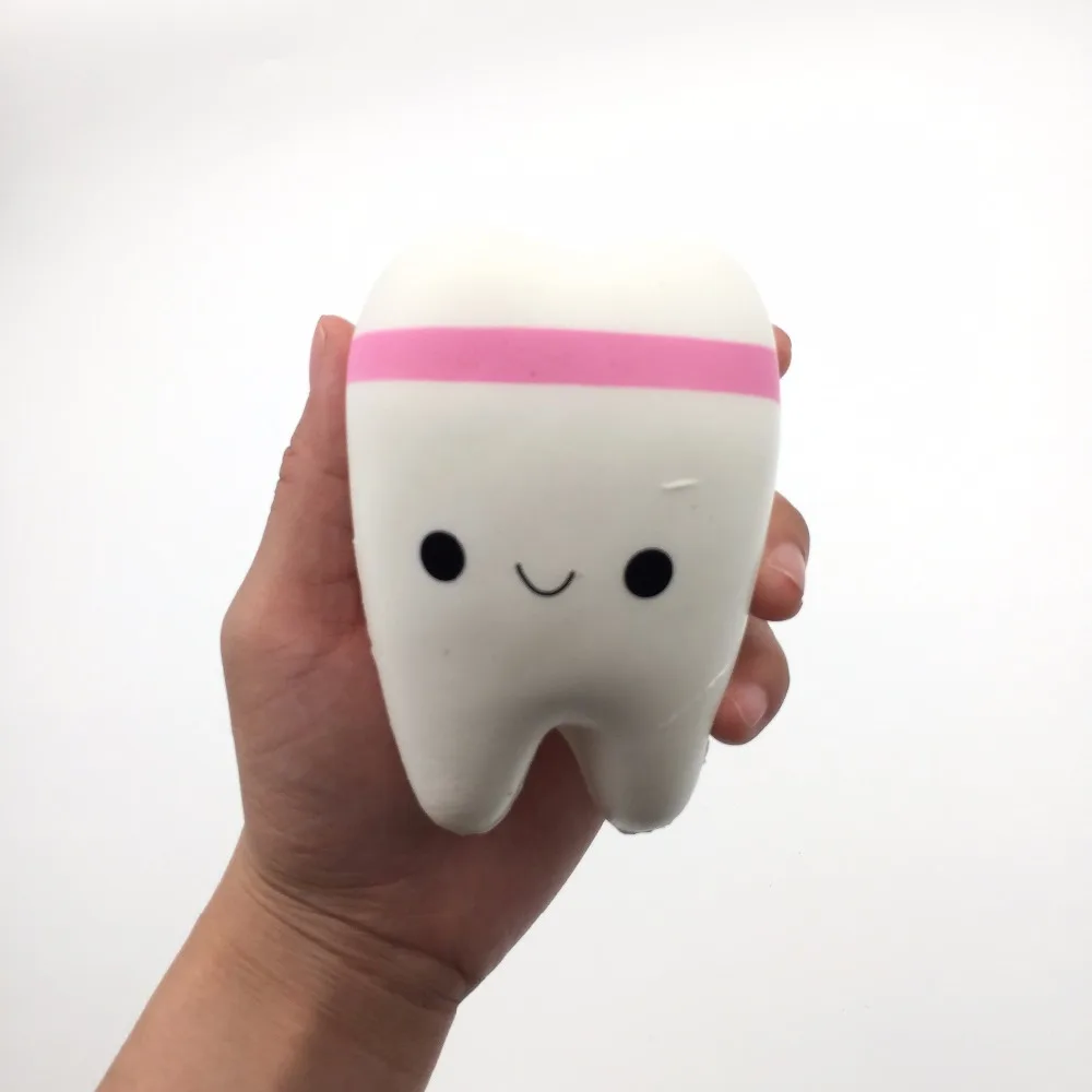 Kawaii мультфильм зуб Squishy стресс Squeeze игрушка