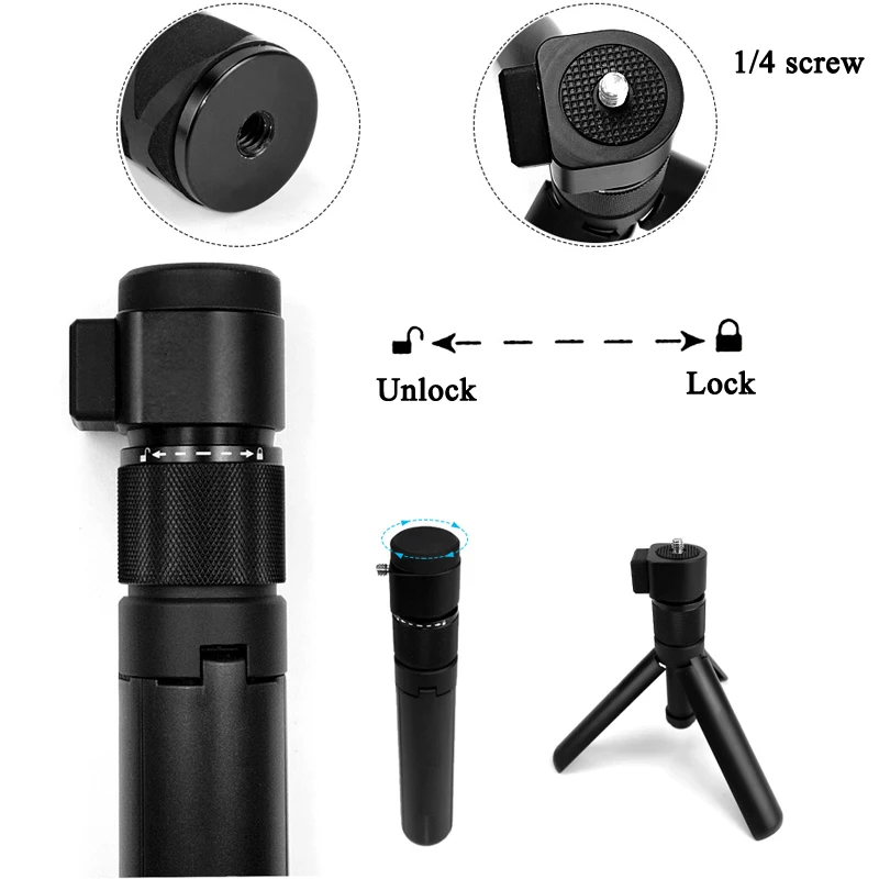 Online Tiempo de disparo de bala extensión de monopié de aleación de aluminio + trípode de temporizador automático para cámara Insta360 ONE X insta 360