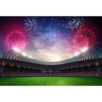 

Football Field Soccer World Cup Celebration Events Fireworks Photography Backdrop Photo Background Quality Vinyl