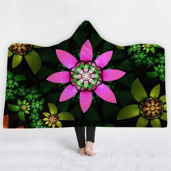 

Purple flowers Blanket with hat comfortable soft keep warm leisure time Blanket Elegant and quiet style Blanket sell well