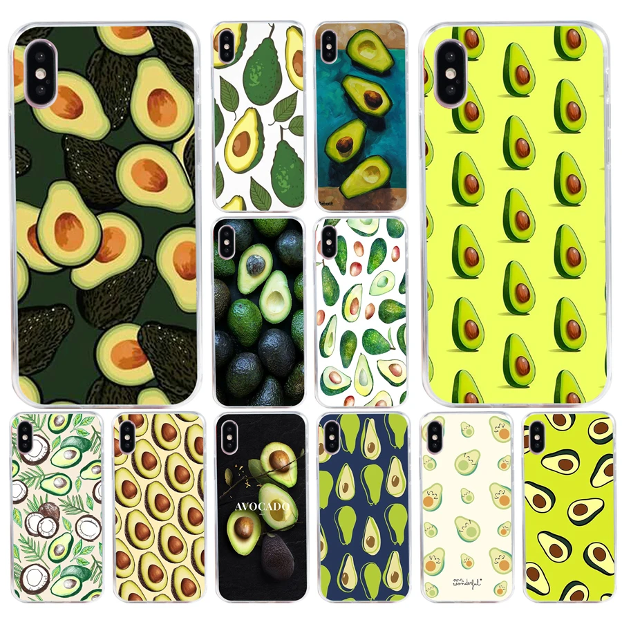 161H Avocado Fruit Art Pattern Custodia Morbida In Silicone Tpu Cover Per Iphone 5 5S Se X Xr Xs Max Case