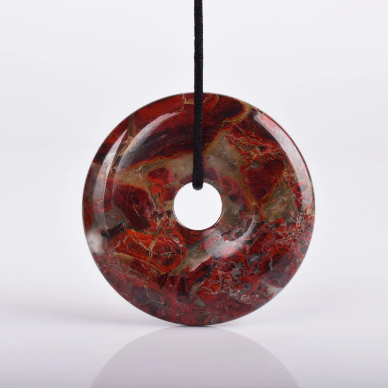 

Donut Pendant Natural Stone Jasper Chakra Pendants wedding favors gifts Crystal Quartz Healing Reiki Charm jewelry