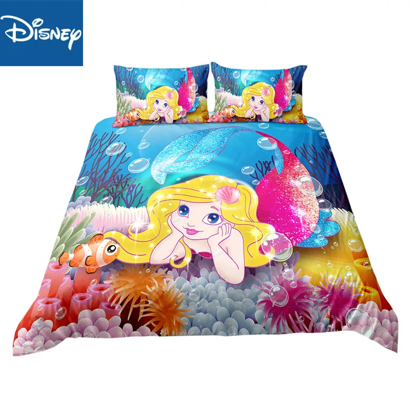 

Mermaid double size bedding set for girls bedroom decoration twin comforter covers 3-4pcs free shipping cartoon new home textile