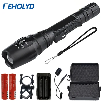 

XHP50 hunting tactical Led flashlight torch XM-L2 U3 XM-L T6 5 switch Mode Zoomable for hunting Light 18650 battery