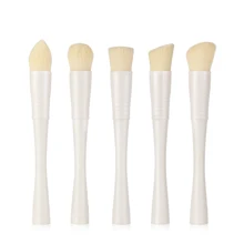 5 pcs makeup brush silver wool Animal hair portable makeup brush suit Stylish and compact makeup beauty tools
