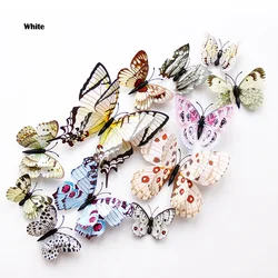 Elegant 3D Butterfly Wall and Fridge Décor Set - 12-Piece Double Layer Design for Home or Wedding Decor (White)