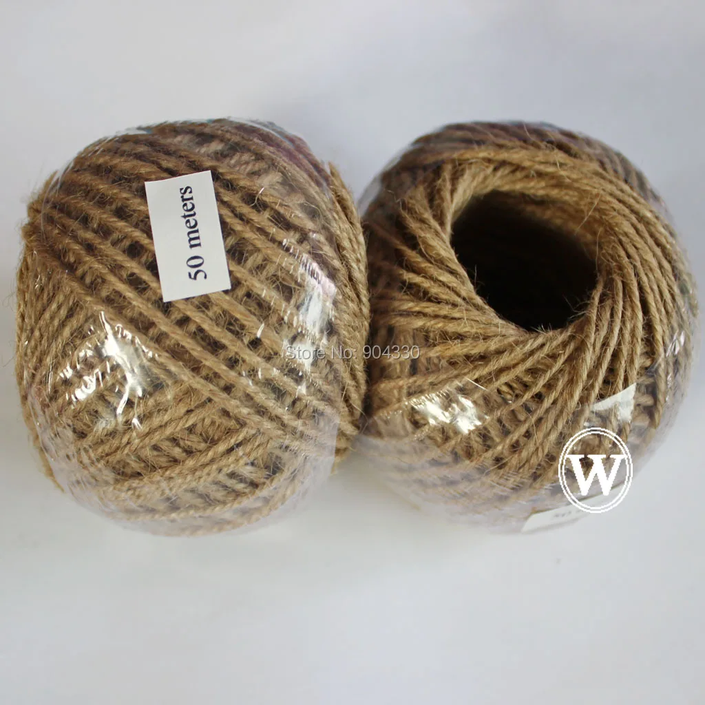 

LANZZAY 100 Meters (50M*2Rolls) 1.5mm Thin Natural Jute Twine Cord Rope String Handmade DIY Craft Decoration Gift Packing