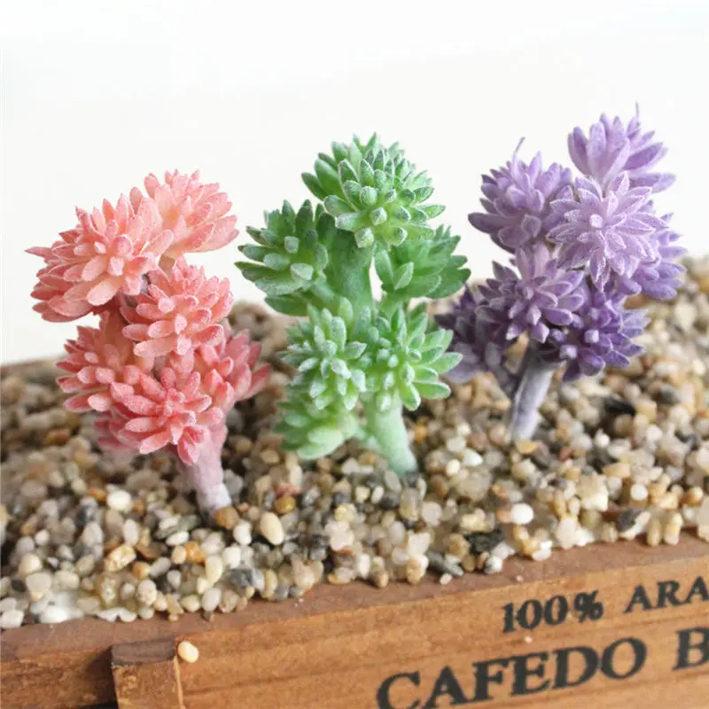 

Mini Artificial Succulent Plants For Home Decoration Green Plastic Faux Cactus Succulents Simulation For Diy Arrangements