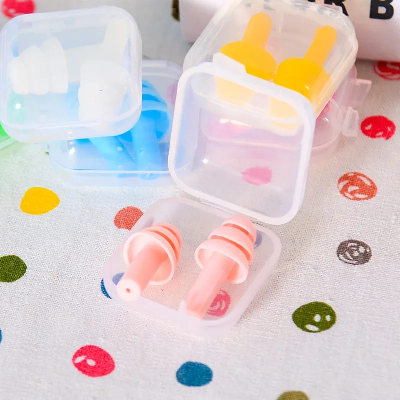  High quality 6 pairslot silicone earplugs Noise Reduction swimming earplugs soundproof for men women child Travel Sleeping (1)