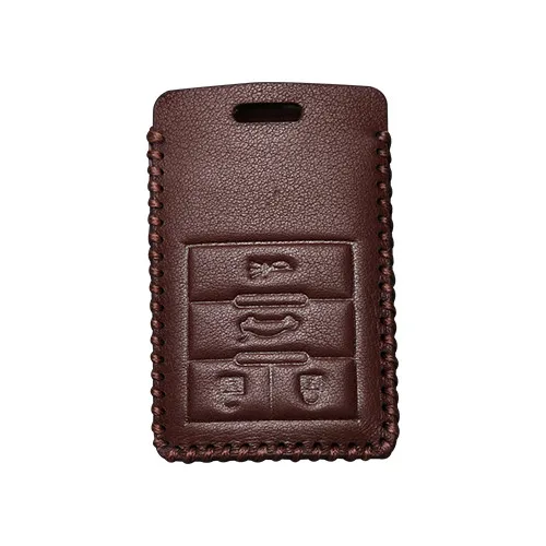 KUKAKEY натуральная кожа пульт дистанционного управления без ключа чехол для автомобиля для Cadillac CTS Escalade SRX ATS STS квадратный магазин Подарочный держатель для ключей сумка - Название цвета: Brown 4Key