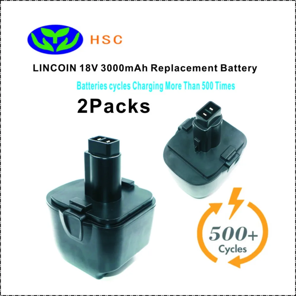 

2PCS 3000mAh rechargeable battery GRG18 NiMh Battery 18V Replacement LINCOIN LNC1801 63120-1578 Original Battery pack 18V